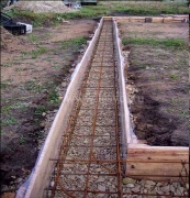 Начало строительства бани - устройство фундамента