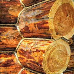 Декор конопатки сруба пеньковой или сизалевой веревкой Декор конопатки сруба пеньковой или сизалевой веревкой