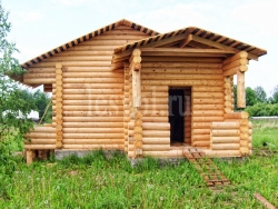 Строительство сруба из оцилиндрованного бревна