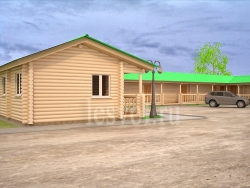 Придорожная гостиница из оцилиндрованного бревна