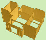 деревянный  сруб дома, сруб дома 11,5м х 14,6м