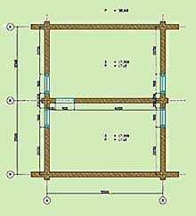 План сруба дома 7 х 8,5м - 2 этаж сруба